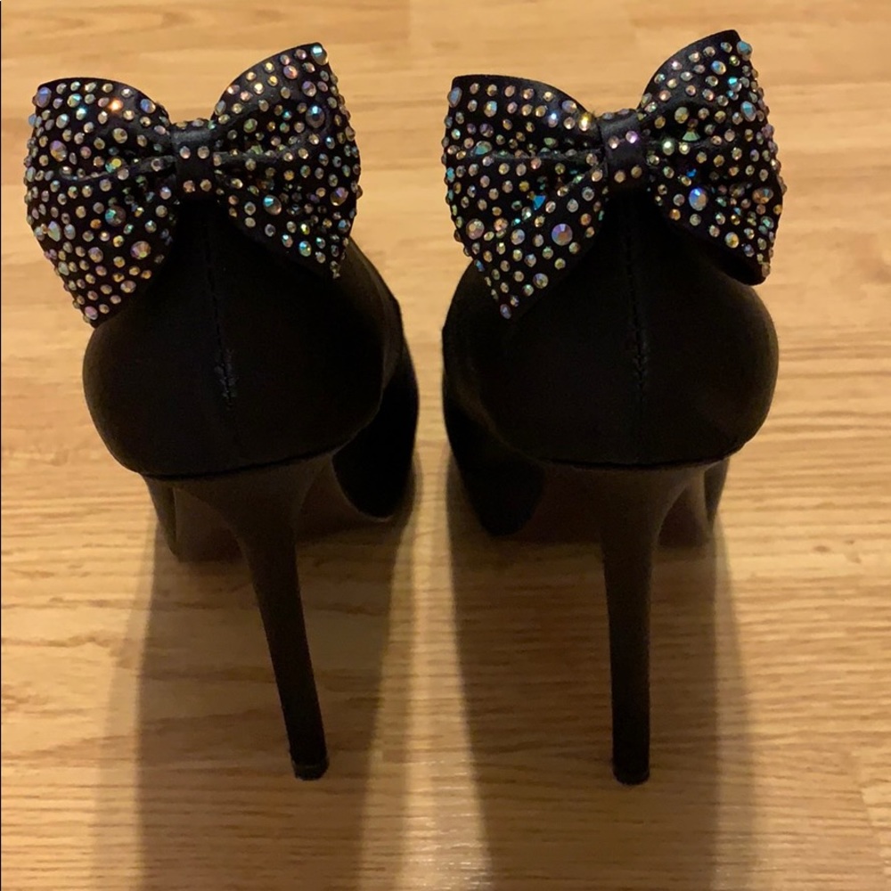 Steve Madden Black Satin High Heels